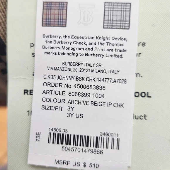 Burberry Boy's Johnny Check-Print Cardigan Wool Sweater NWT - Picture 6 of 8